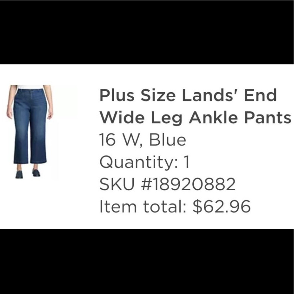 Lands’ End Wide Leg Ankle Jeans